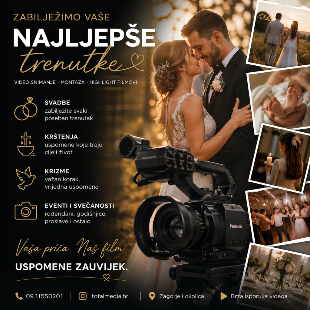 Profesionalno video snimanje i fotografiranje vjenčanja u Zagorju