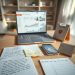 Laptop s SEO dashboardom, bilježnica i mobitel na stolu u apartmanu za seo optimizacija.